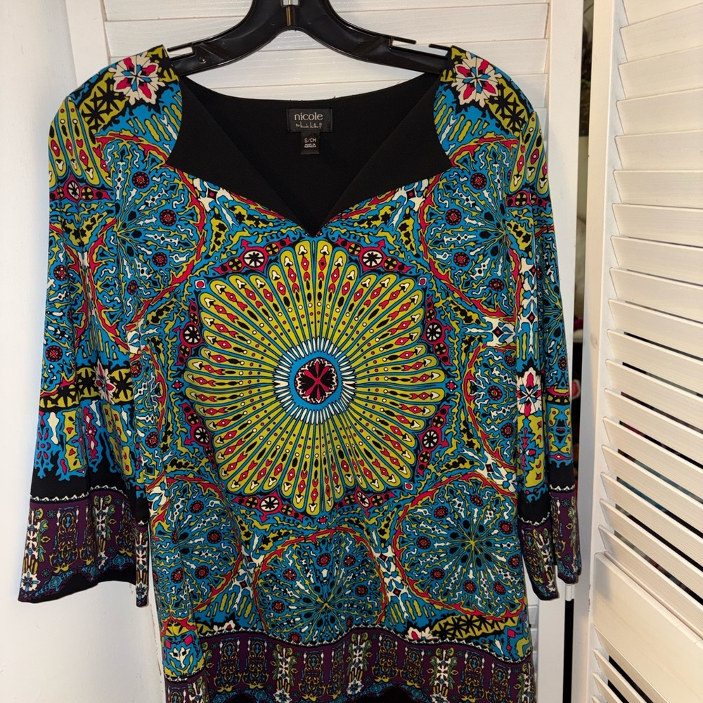 Nicole by Nicole Miller Women's Vibrant Multicolor Blouse